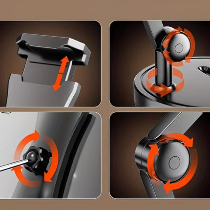 Robust and Adjustable Carbon Steel Phone Holder – Features a 360° Rotating Flexible Long Arm, Durable Carbon Steel Cantilever Base, Perfect for Watching TV Shows, Live Streaming, and Taking Selfies [Black].