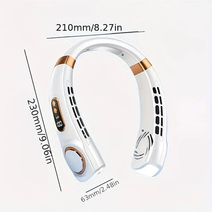 New Neck Hanging Fan Portable Mini USB Fan Personal Cooling Turbine Small Charging Quiet Lazy-Friendly.white.