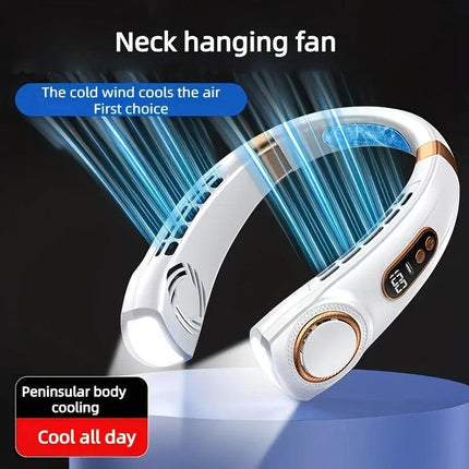 New Neck Hanging Fan Portable Mini USB Fan Personal Cooling Turbine Small Charging Quiet Lazy-Friendly.pink.