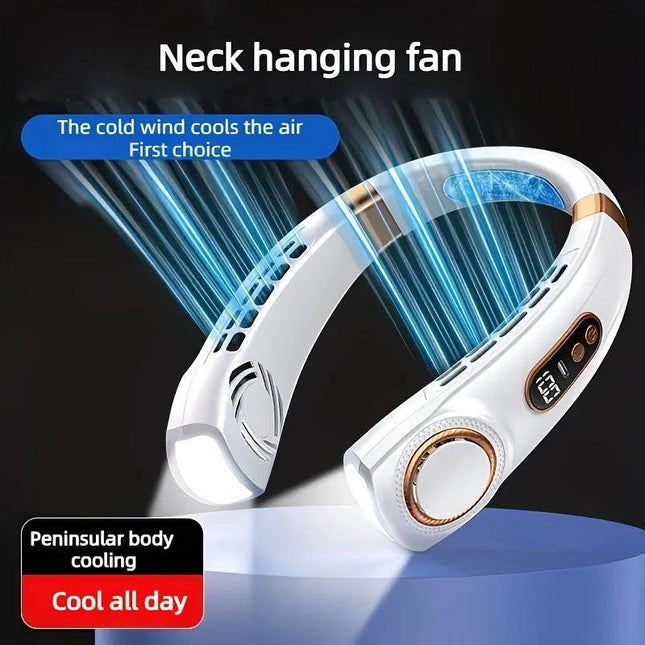 New Neck Hanging Fan Portable Mini USB Fan Personal Cooling Turbine Small Charging Quiet Lazy-Friendly.pink.