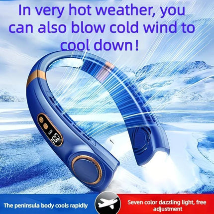 New Neck Hanging Fan Portable Mini USB Fan Personal Cooling Turbine Small Charging Quiet Lazy-Friendly.pink.