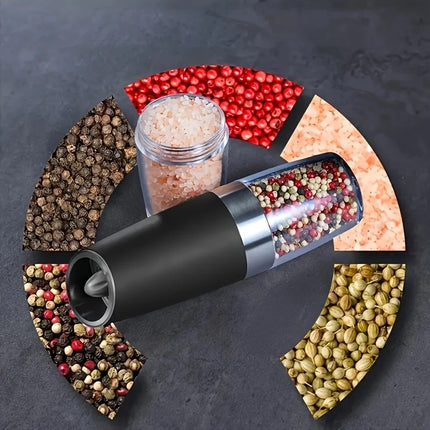 Black Gravity - sensing, grind with tilting —— Intelligent Pepper Grinder, adjust grind fineness freely for seasoning.