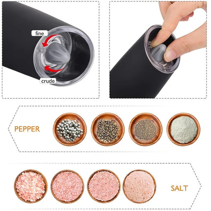 Black Gravity - sensing, grind with tilting —— Intelligent Pepper Grinder, adjust grind fineness freely for seasoning.