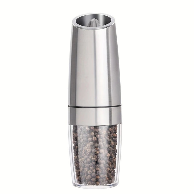 silver Gravity - sensing, grind with tilting —— Intelligent Pepper Grinder, adjust grind fineness freely for seasoning.