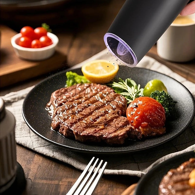 silver Gravity - sensing, grind with tilting —— Intelligent Pepper Grinder, adjust grind fineness freely for seasoning.