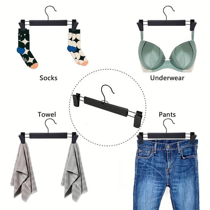 10pcs Super Anti-Slip Pants Hangers with Clips, Thickened Plastic Dual-Use Skirt/Pants Hangers, Seamless Anti-Mark Home Drying Racks, Wardrobe Organizer Essential..