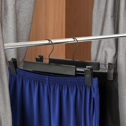 10pcs Super Anti-Slip Pants Hangers with Clips, Thickened Plastic Dual-Use Skirt/Pants Hangers, Seamless Anti-Mark Home Drying Racks, Wardrobe Organizer Essential..
