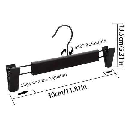 10pcs Super Anti-Slip Pants Hangers with Clips, Thickened Plastic Dual-Use Skirt/Pants Hangers, Seamless Anti-Mark Home Drying Racks, Wardrobe Organizer Essential..