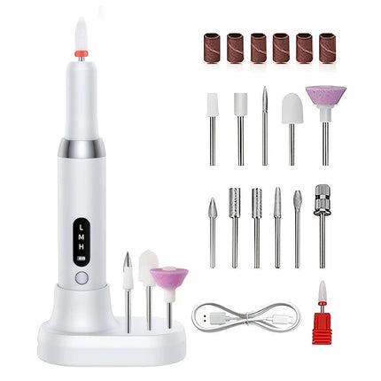 White  Wireless Charging Nail Drill, 3-Speed Adjustable, Professional-Level Care in One Tool.