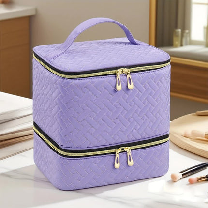 purple  Double‑layer woven storage, scientifically organized with large capacity—Professional Nail Tool Carry‑on Bag, keeping tools perfectly ordered..