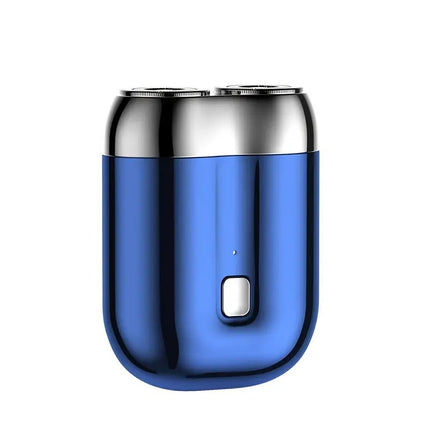 Blue Men's Mini Electric Shaver, with USB-C Fast Charging, detachable dual-head system, portable design ideal for travel and business trips..