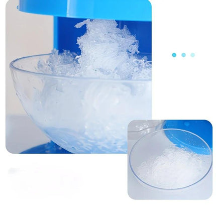 1 Multi-Function Shaved Ice Machine and Snow Ice Maker – Compact Manual Ice Shaver with Smoothie and Milkshake Making Functions. blue.