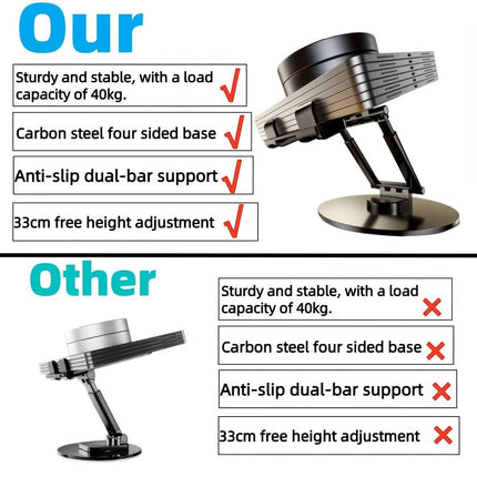 All-round Rotation, Rock-solid on Desktop —— Free Height Adjustment, One Stand for All Scenarios.