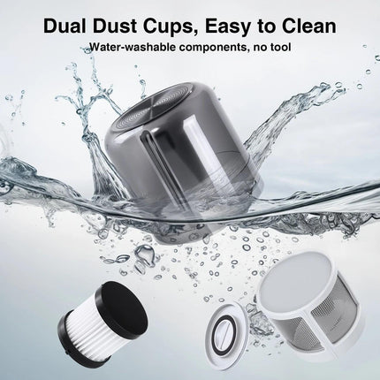 Wireless Intelligent Anti-Mite Cleaner: 10000Pa Super Suction, Dual Washable Dust Cups.