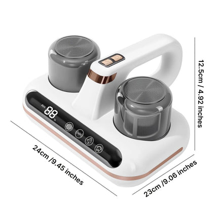Wireless Intelligent Anti-Mite Cleaner: 10000Pa Super Suction, Dual Washable Dust Cups.
