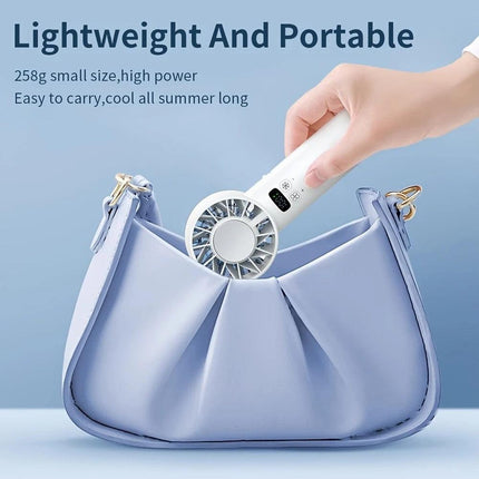 White Hurricane Ice-Bag High-Speed Fan｜100-Speed Adjustable, Second-Level Cooling, Lightweight and Portable Summer Travel Essential.