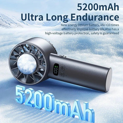 BLUE Hurricane Ice-Bag High-Speed Fan｜100-Speed Adjustable, Second-Level Cooling, Lightweight and Portable Summer Travel Essential.