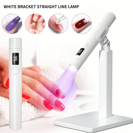2-in-1 Nail Lamp: Handheld & Stand, 6-LED Fast Dry, Type-C Fast Charge, Smart Timer, Home/Travel DIY Nail Art Essential.
