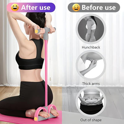 SKY blue Home-use six-tube resistance band with non-slip pedals and quiet rebound. Targets multiple muscle groups for full-body fat burning, shaping, and stretching. Portable and suitable for all..