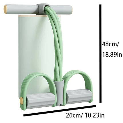 SKY blue Home-use six-tube resistance band with non-slip pedals and quiet rebound. Targets multiple muscle groups for full-body fat burning, shaping, and stretching. Portable and suitable for all..