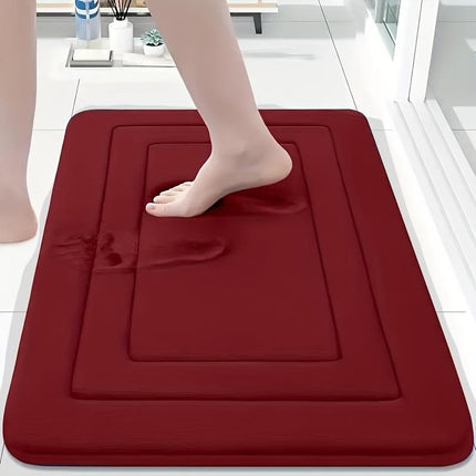 RED Geometric Pattern, Soft Lightweight Skin-Friendly, Bathroom Accessory, Toilet Anti-Slip Mat, Bathroom Mat, Machine Washable, Suitable for Shower Room, Bathroom Doorway, Bedroom Room Decoration, Modern Bath Mat, Durable Bathroom Floor Mat.