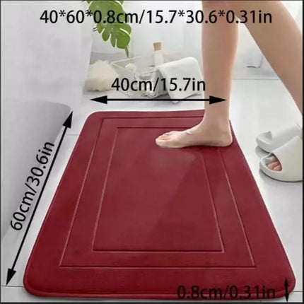 RED Geometric Pattern, Soft Lightweight Skin-Friendly, Bathroom Accessory, Toilet Anti-Slip Mat, Bathroom Mat, Machine Washable, Suitable for Shower Room, Bathroom Doorway, Bedroom Room Decoration, Modern Bath Mat, Durable Bathroom Floor Mat.