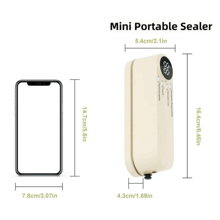 USB Rechargeable Portable Vacuum Sealer, includes sealing bags and a rapid vacuum pump. Space-saving design, suitable for vacuum packing snacks, meat, fruits, and vegetables for food preservation.GREEN.