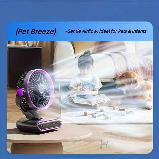 Grayish Purple   AI Smart Circulating Fan: 4 Modes + Silent Airflow, Your All-Scenario Cooling Companion。.