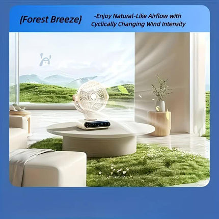 Cream rice，AI Smart Circulating Fan: 4 Modes + Silent Airflow, Your All-Scenario Cooling Companion.