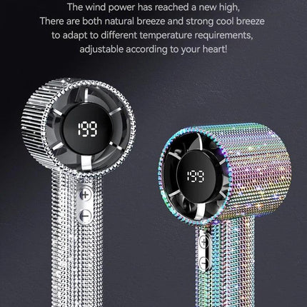 White Diamond /Diamond - style Handheld Mini Fan, Exquisite and Long - lasting Battery Life.