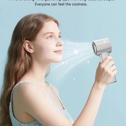 White Diamond /Diamond - style Handheld Mini Fan, Exquisite and Long - lasting Battery Life.