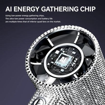 White Diamond /Diamond - style Handheld Mini Fan, Exquisite and Long - lasting Battery Life.