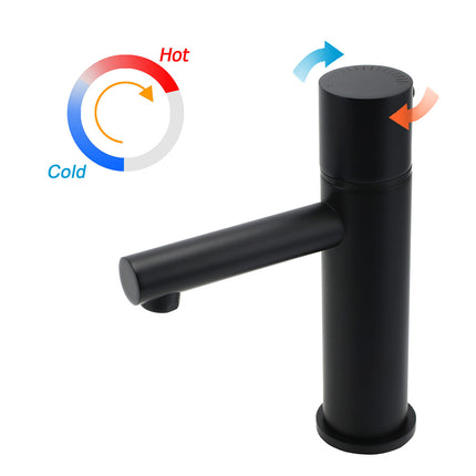 WELS 6L/min Black Standard Basin Mixer Vanity Sink Faucet Bubble Tap Laundry Set.
