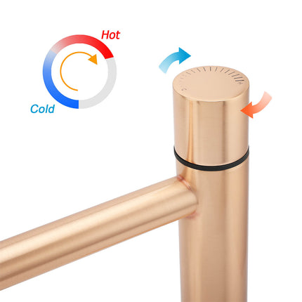 WELS 6L/min Rose Gold Bathroom Basin Mixer Vanity Sink Bubble Faucet Tap Laundry.