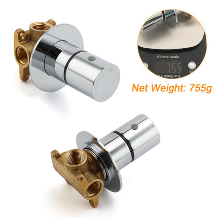 Chrome Bath Control Shower Mixer Brass Round Wall Mounted Hot Cold Water Valve.