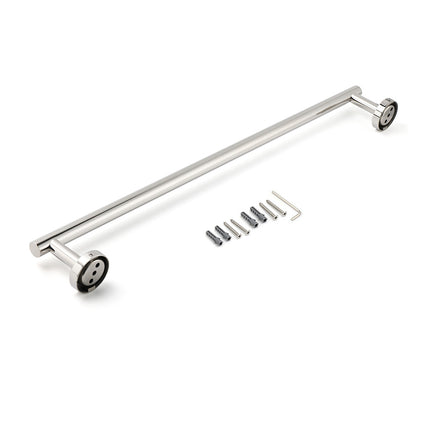Polished Chrome 600mm Single Towel Rack Rail Holder Stainless Steel Hanger Bar.