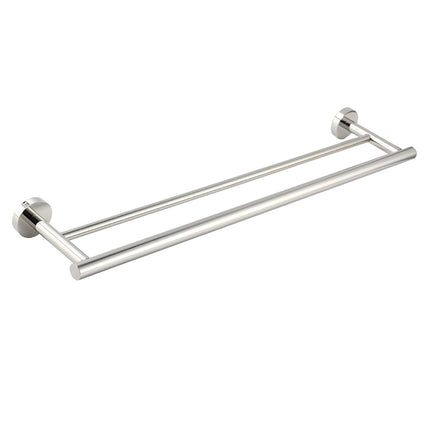 Polished Chrome 600mm Double Towel Rack Holder Stainless Steel Hanger Rail Kit.