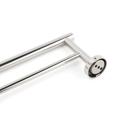 Polished Chrome 600mm Double Towel Rack Holder Stainless Steel Hanger Rail Kit.