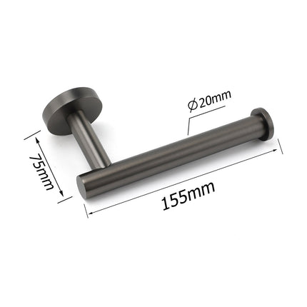 Gun Metal Round 304 Stainless Steel Toilet Paper Roll Tissue Holder Wall Mounted.