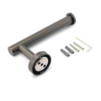 Gun Metal Round 304 Stainless Steel Toilet Paper Roll Tissue Holder Wall Mounted.