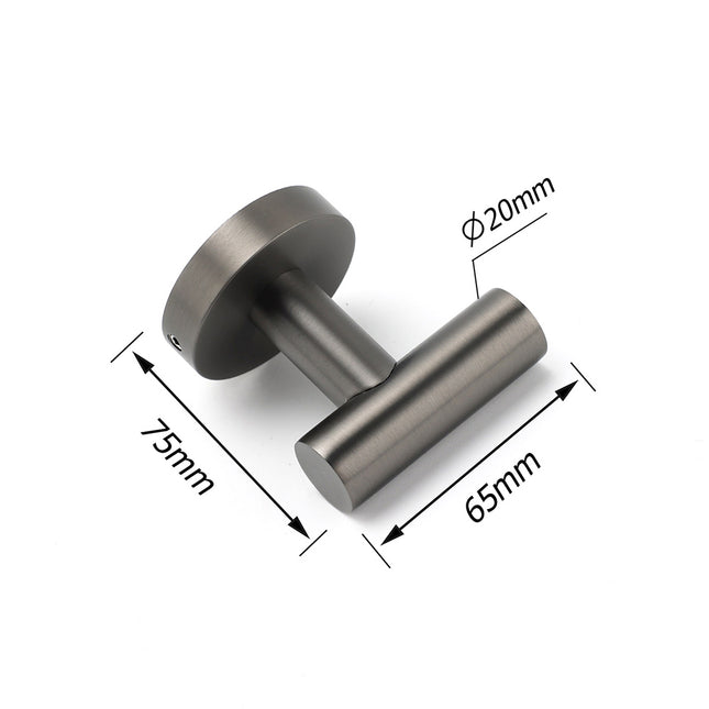 Gun Metal Tidy Robe Hook Hanger Organizer Bathroom Stainless Steel Wall Mounted.