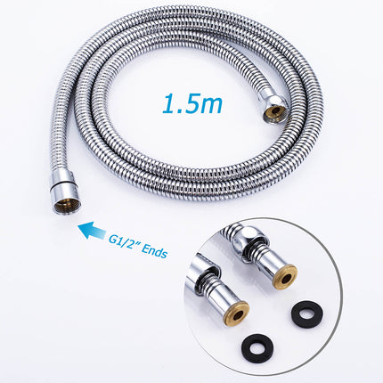1.5 Meter High Pressure SUS Smooth Hose Replacement For Hand Held Shower Head.