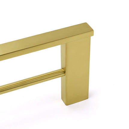 Square SUS Double Towel Rail Rack 600mm Brushed Gold Hanger Holder Bar Bathroom.