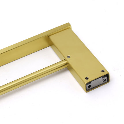 Square SUS Double Towel Rail Rack 600mm Brushed Gold Hanger Holder Bar Bathroom.