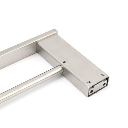 Brushed Nickel Square Towel Rail Rack 600mm Double Hanger Holder Bar Bathroom.