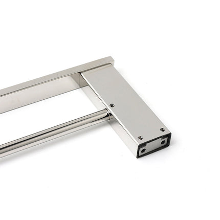 Bathroom Polish Chrome Square Towel Rail Rack 600mm Double Hanger Holder Bar.