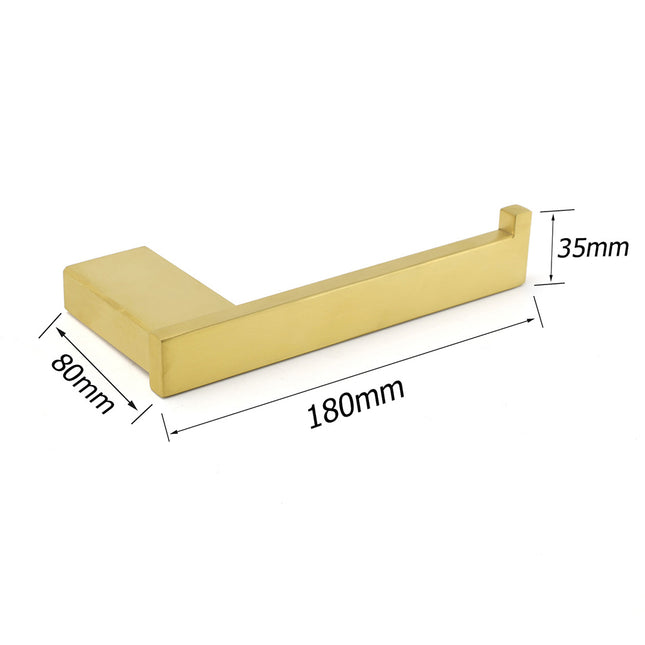 Bahtroom Brushed Gold Toilet Paper Roll Tissue Roll Holder Rack Wall Mounted Kit.