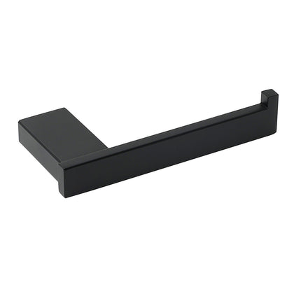 Matt Black Square Cubic Toilet Paper Roll Tissue Roll Holder Rack Wall Hook Kit.