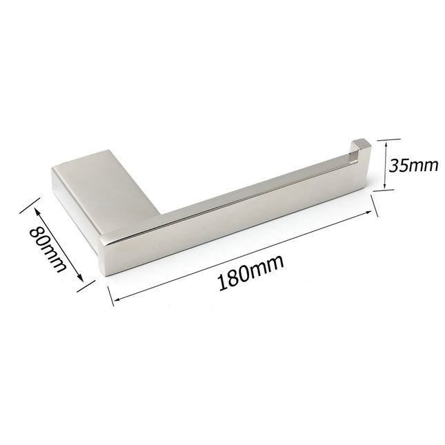Polished Chrome Square Toilet Paper Roll Tissue Roll Holder Wall Mounted Hook.