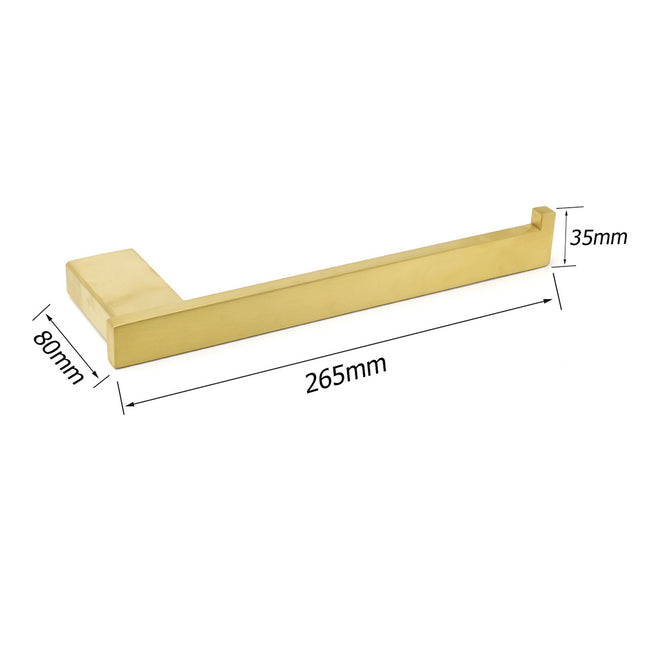 Brushed Gold Cubic Square Towel Holder Rack Clothes Hook Kit Bathroom Accessory.